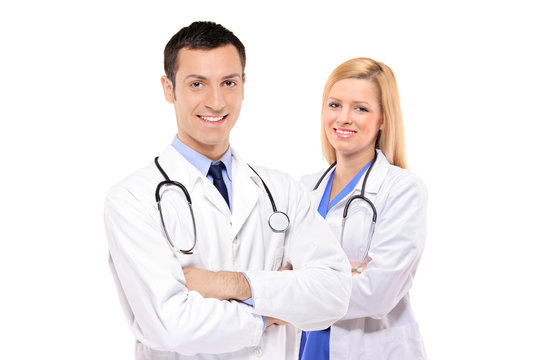 A medical team of doctors, man and woman