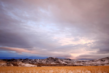 Fototapeta na wymiar Winter season in rural area of Montana, USA