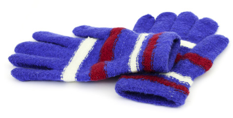 Colored knitted gloves