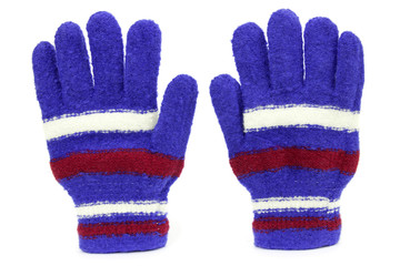 Colored knitted gloves