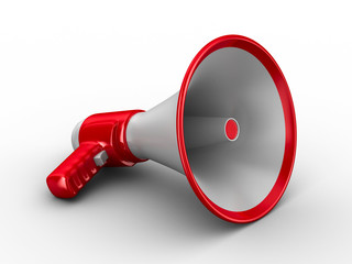 Megaphone on white background. Isolated 3D image