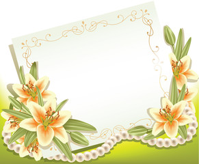 Greeting card with lilies