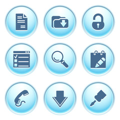 Fototapeta premium Icons on blue buttons 8