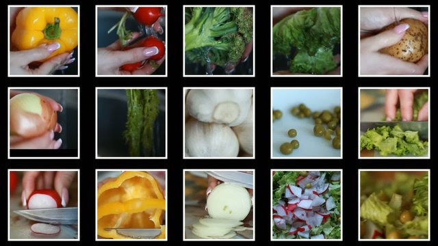 Preparation of vegetable salad. Vegetable dishes