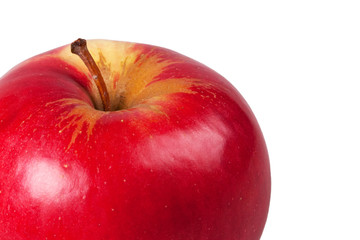 red apple isolated on white .