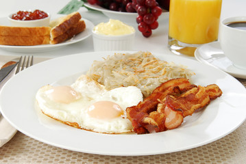 Bacon eggs and toast