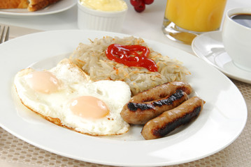 Sausage and eggs