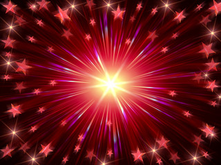 Obraz premium Christmas background radiate in red and violet