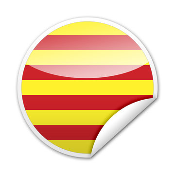 Pegatina bandera Cataluña con reborde