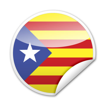 Pegatina bandera Cataluña independiente con reborde