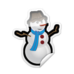 Pegatina HOMBRE DE NIEVE con reborde