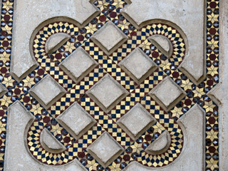 Orvieto - Dumo facade.Detail of ornate stone sculptured pattern