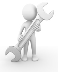 Man holding a wrench