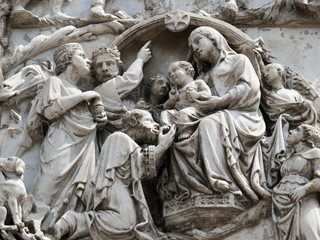 Obraz premium Orvieto Duomo facade. The third pillar