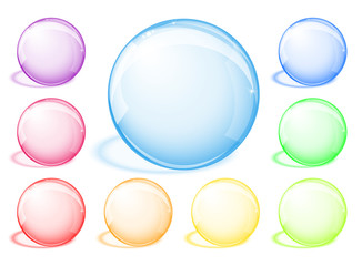Glossy transparent globes collection - vector eps10