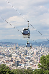 Teleferic cable cars over Barcelona