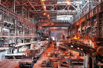 Interior of metallurgical plant workshop