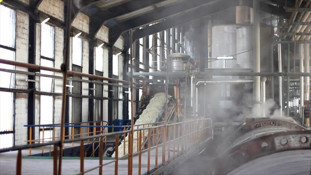 Steam inside of industrial plants