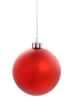 Red Christmas Ball on white