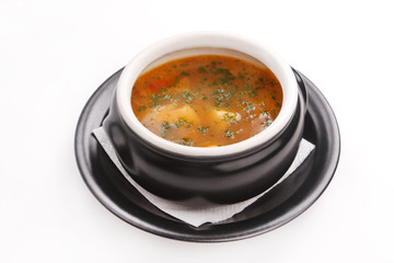 fish soup in the pot