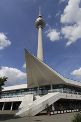 Fernsehturm on Alexanderplatz Berlin Germany.