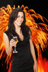 Naklejka premium Neujahr anstoßen