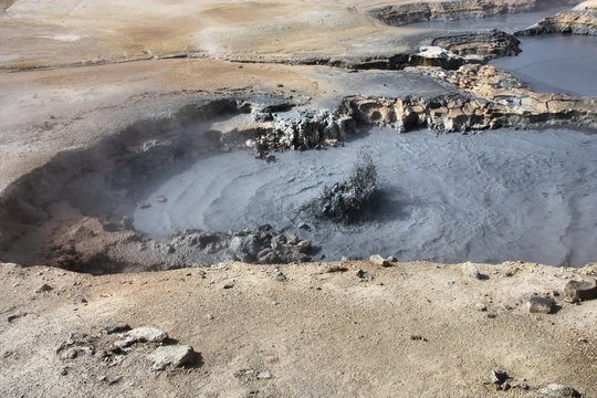 Boiling mud in Hverir, Iceland