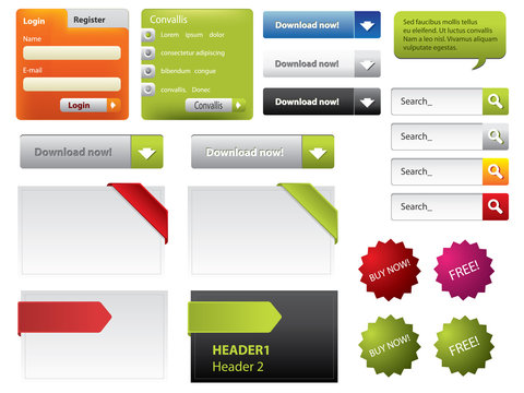 Web Design buttons and badges