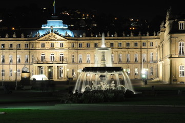 Neues Schloss Stuttgart Nachts