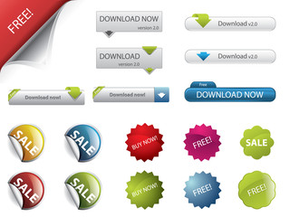 Web Design buttons and badges