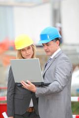 Business people on construction site