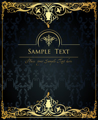 Vintage vector background with golden elements