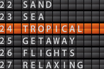 Departure Style Information Board - TROPICAL