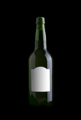 wine bottle over black background