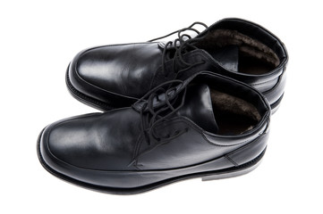 winter shoes on white background