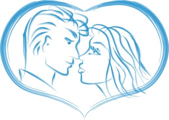 love and kiss at the new year