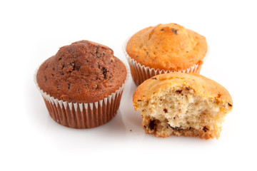 Muffin Muffins Backwaren Bäckerei angebissen