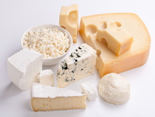 Various types of cheeses.