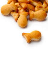 Salted crackers isolated on white