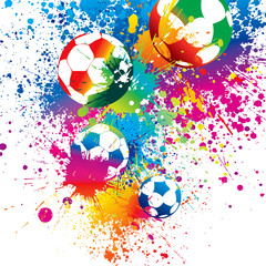 The colorful footballs on a white background - 27637564