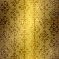 Golden floral seamless pattern