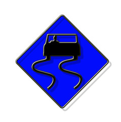 panneau routier, verglas