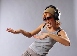 Stylish dancing young girl