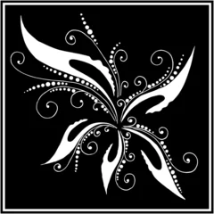 Abwaschbare Fototapete Blumen schwarz und weiß Eleganz Blume
