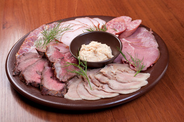 Beautiful sliced food arrangement.