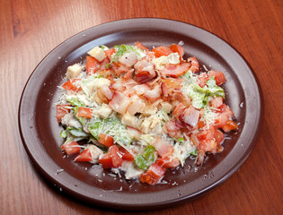 salad with bacon and vegetable