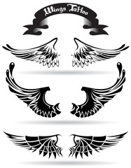 wings tattoo set