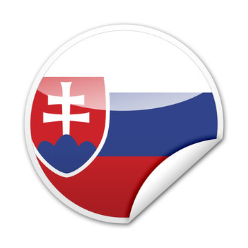 Pegatina bandera Eslovaquia con reborde