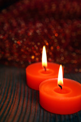 coppia di candeline arancio