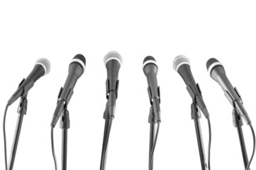 microphone collection isolated on white
